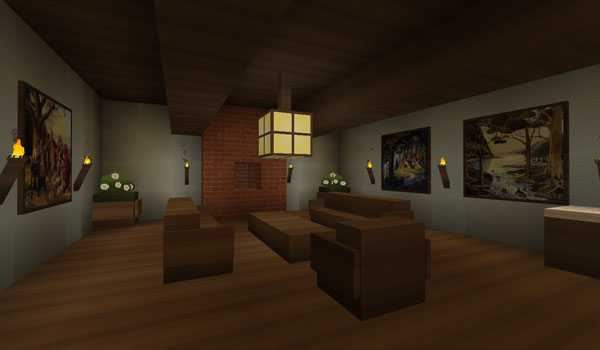 imagen del interior de una vivienda decorada con el paquete de texturas Básico Texture Pack 1.3.1