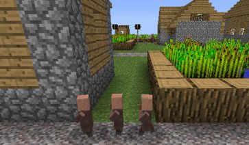 imagen donde vemos los pequeños aldeanos, detalle de la snapshot 12w07b de Minecraft.