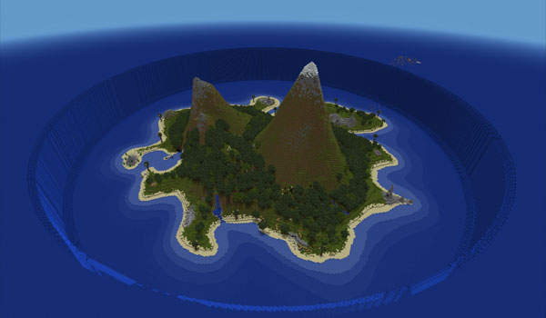 imagen de la isla hundida, un mapa de aventura para Minecraft 1.1, su nombre es Sunken Island Map.