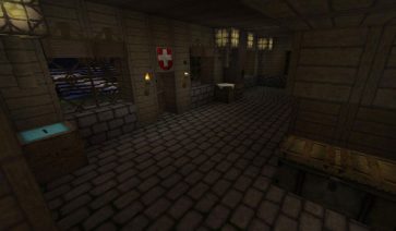imagen del interior de una casa, decorada con el paquete de texturas para Minecraft, swiss rustic 1.2.5