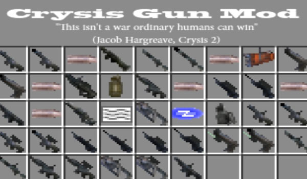 imagen donde vemos una buena parte de las nuevas armas que añade el mod crysis guns.