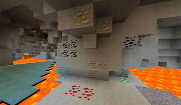 imagen de una mina de Minecraft, usando las texturas defscape 1.7.2.