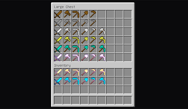 Imagen donde podemos ver todas las variantes de armas y herramientas reforzadas que podremos crear con el mod Reinforced Tools.