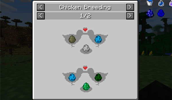 Imagen donde vemos el nuevo sistema de cría de pollos que nos ofrece el mod Chickens.