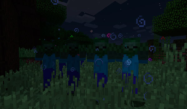 Imagen donde podemos ver un grupo de zombis infectados por la enfermedad que añade el mod Viral.