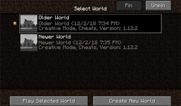 Cherished Worlds Mod para Minecraft 1.19.2, 1.18.2, 1.17.1 y 1.16.5