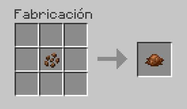 Imagen donde podemos ver cómo se fabrica el tinte marrón en Minecraft.