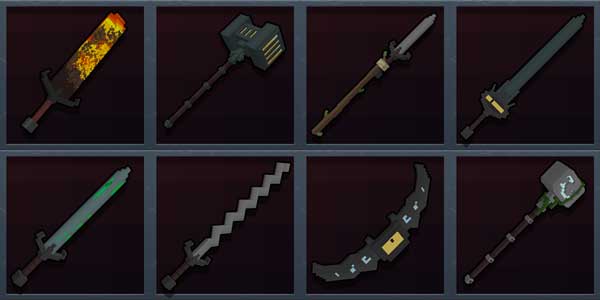 Imagen donde podemos ver una muestra de algunas de las armas que podremos conseguir con el mod Simply Swords.