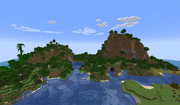 Imagen donde podemos ver un ejemplo del tipo de islas que será capaz de generar el mod Survival Island.