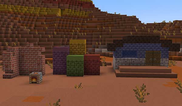 Imagen donde podemos ver algunos de los bloques de construcción que nos ofrece el mod Clayworks.