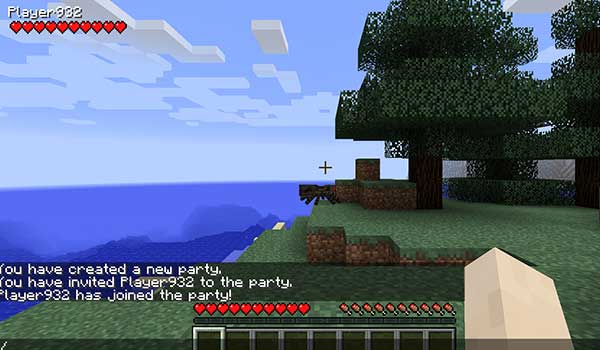 Imagen de la pantalla de juego de un jugador donde vemos información relacionada con el mod RPG Parties.