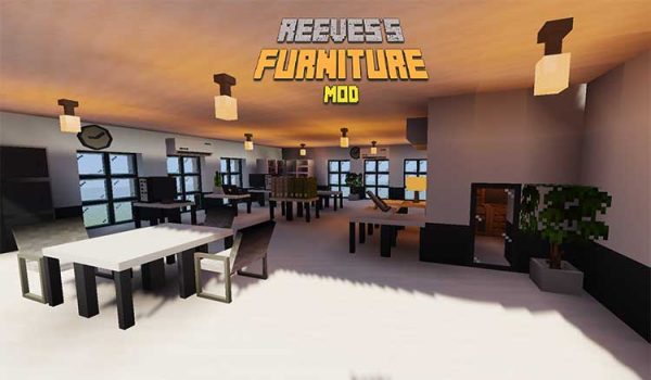 Imagen donde podemos ver una sala decorada con mobiliario de estilo moderno y minimalista, creado por el mod Reeves's Furniture.