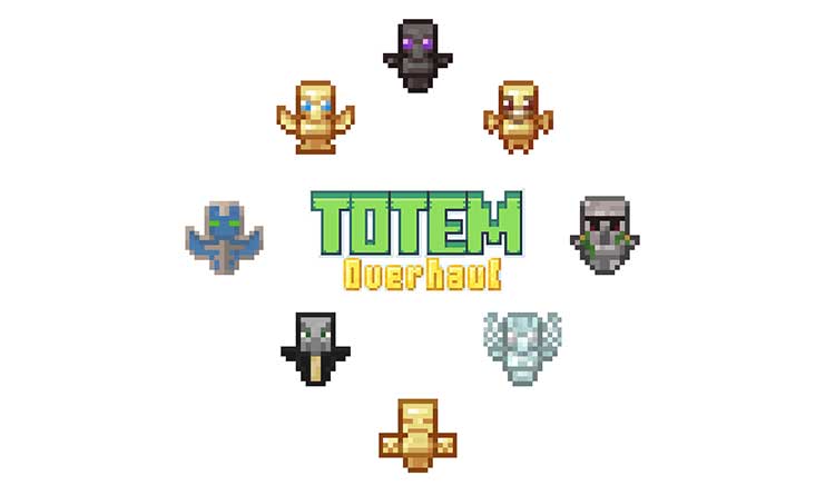Imagen donde podemos ver una exposición de algunos de los nuevos tótems que podremos utilizar con el mod Totem Overhaul Mod.