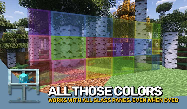 Imagen donde podemos ver los cristales de colores, colocados en diagonal, tal y como permite el mod Diagonal Windows.